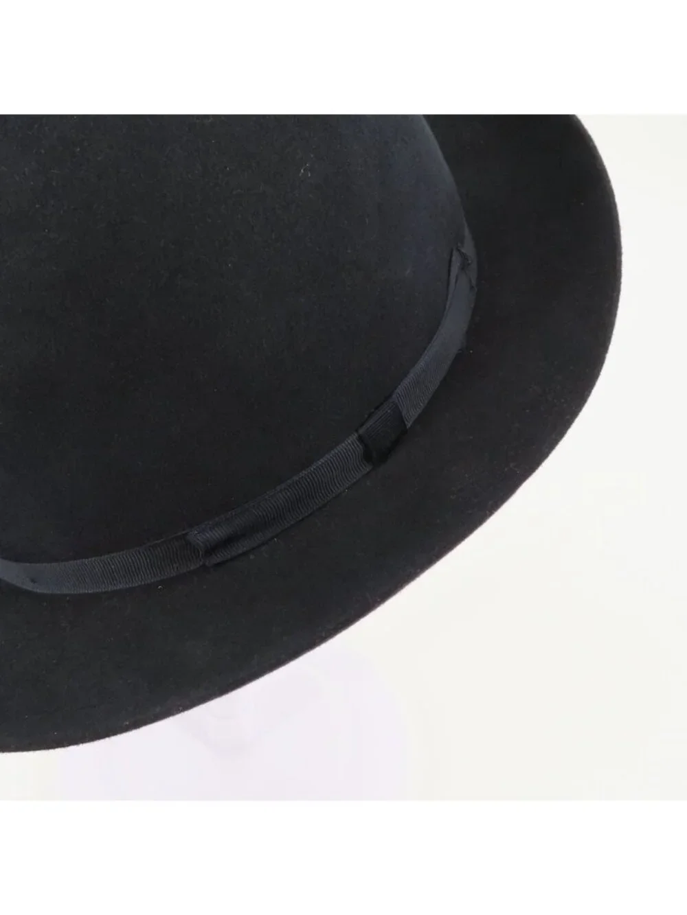 VTG Burberrys Womens Medium M Dark Navy Blue Bowler Derby Hat Made in England